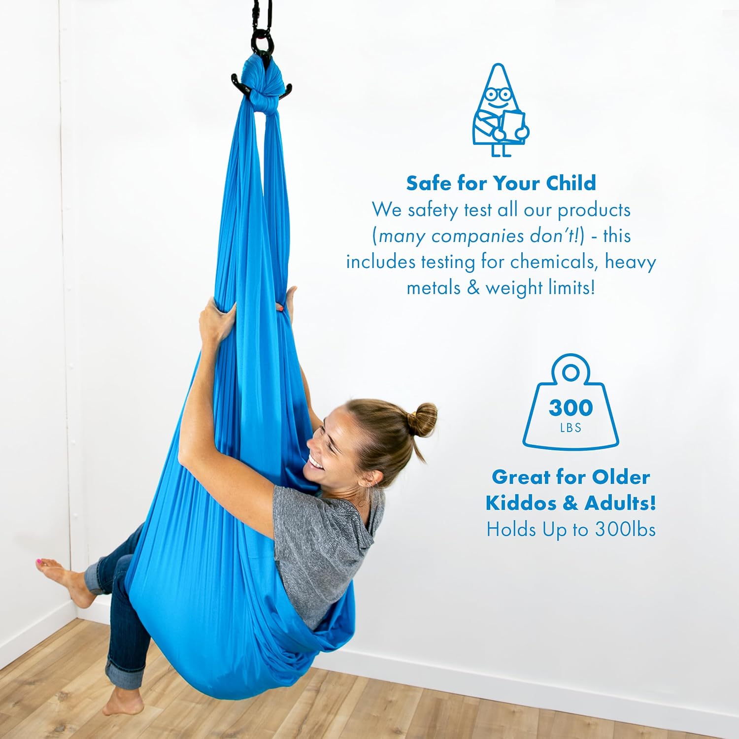 Harkla Sensory Swing for Kids & Adults - Holds 300lbs